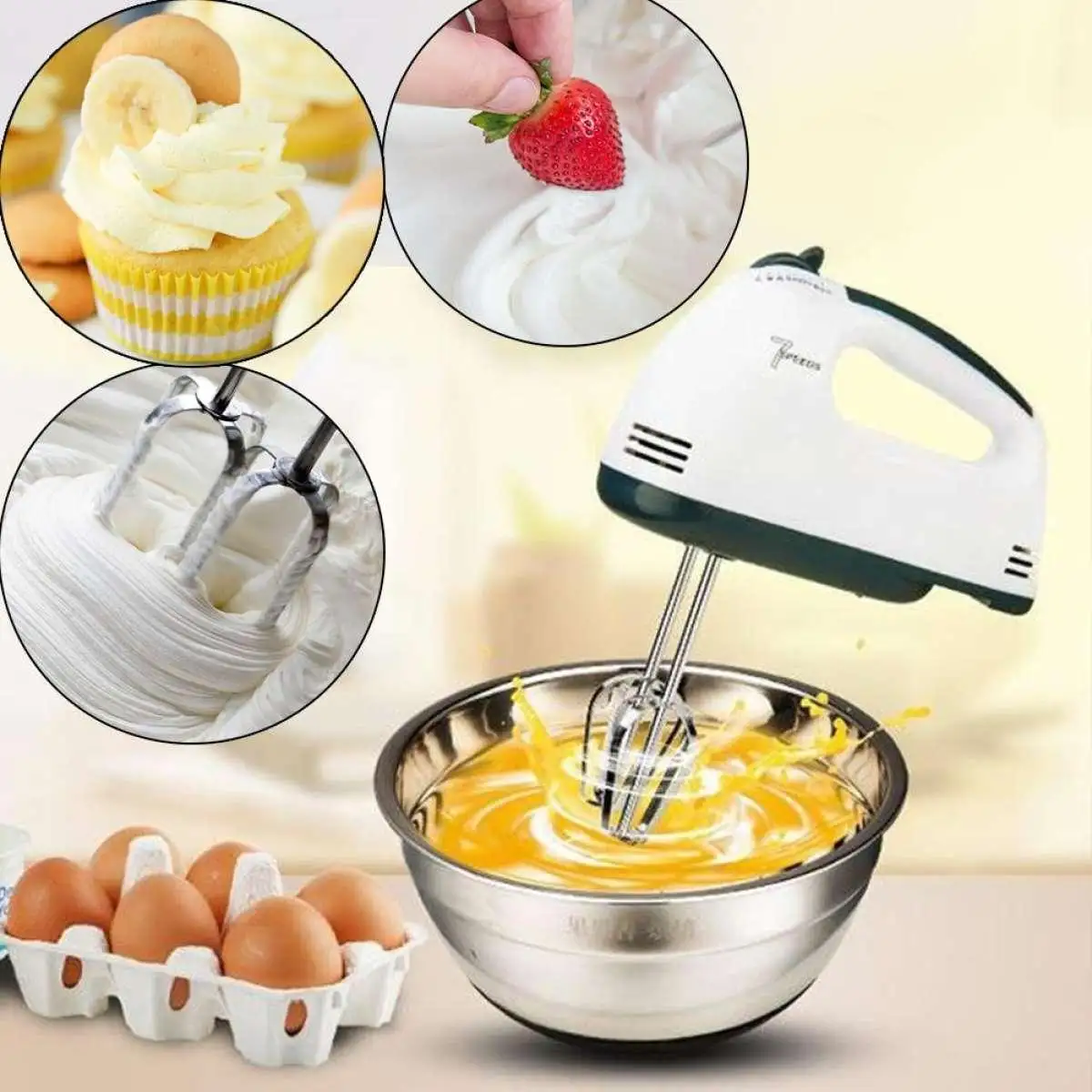  Scarlett Electric Egg Beater And Mixer For Cake Cream – 7 Speeds